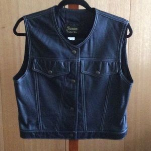 Vintage Leather Jean Style Vest